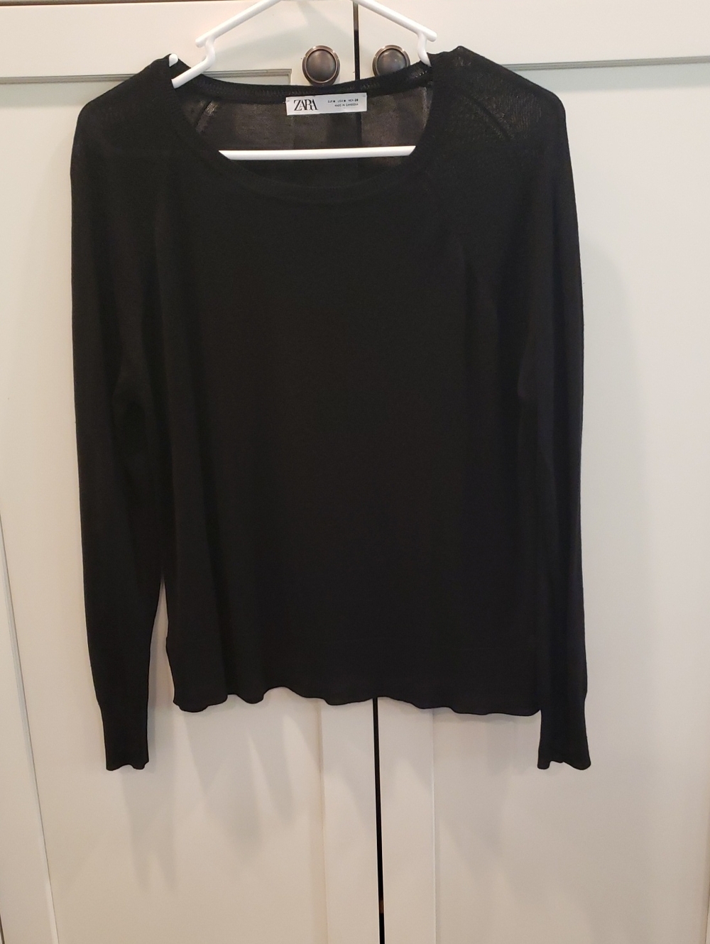 Zara Black Fine Knit Sweater Long Sleeve